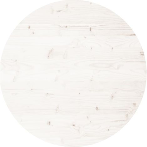 Dessus de table rond blanc Ø80x3 bois de pin massif (1/5)