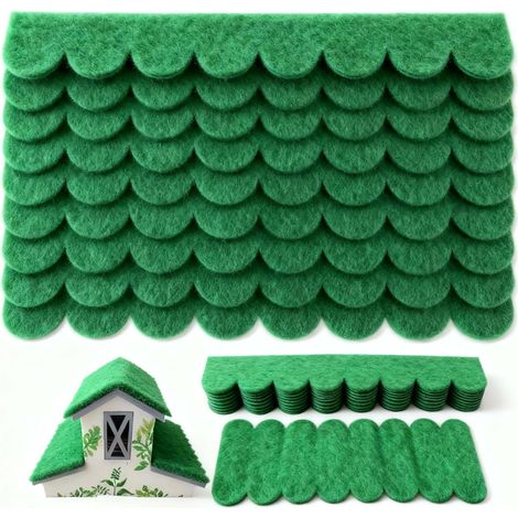 Lot de 32 Bardeaux de toit autocollants verts imperméables pour nichoir à oiseaux hôtel à insectes clapier (1/5)