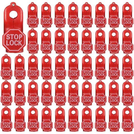 Verrou de sécurité à crochet, 100 pièces, plastique rouge, antivol, présentoir de sécurité pour la vente au détail (1/5)