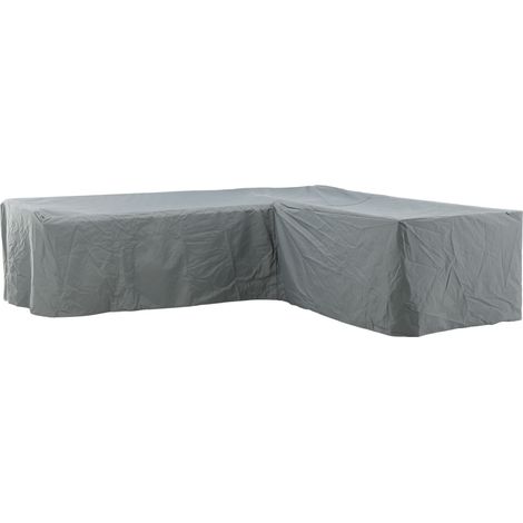 Furnco Abdeckung für gartenmöbel L-Format 325x255x100x84cm grau.