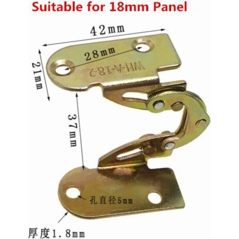(18 mm, 2 pièces, 1 jeu) Lot de 2 charnières pliantes invisibles à 180° pour table à manger, bureau et autres meubles multifonctionnels. Accessoires de quincaillerie. (1/5)