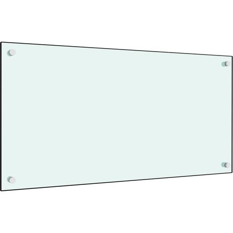 Crédence Cuisine Fond de hotte - Dosseret de cuisine Blanc 80 x 40 cm Verre trempé BV655413 (1/5)