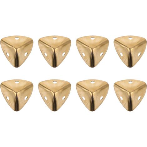 8 protège-coins décoratifs, métal/bois, doré, 90°, pour boîtes (1/5)