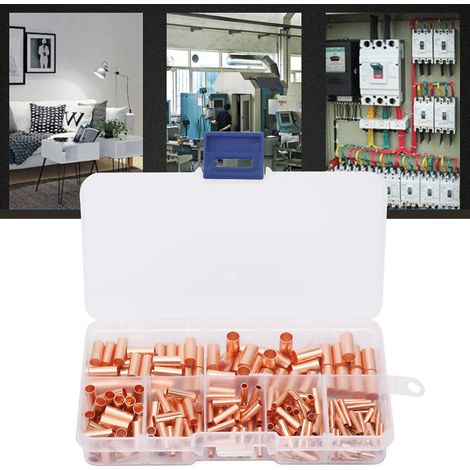 250 tubes de connexion en cuivre rouge GT1-6 mm, connecteur de tube pour fil intermédiaire (1/5)