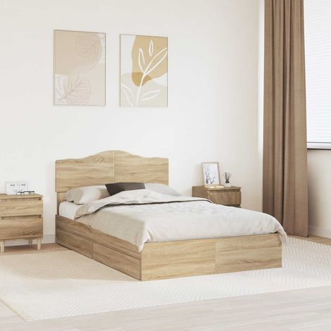Aufbewahrungsbett Sonoma-Eiche 120 x 200 cm Holzwerkstoff