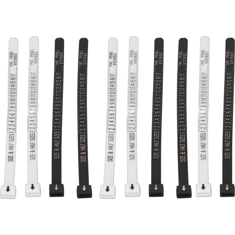 Kit de mesure de taille de bague en 10 pièces : outil de mesure précis, impression claire, léger et portable pour bagues et bijoux. (1/5)