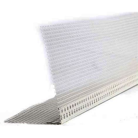 Paraspigolo in pvc con rete 10x10 - barra 2,5 metri bianco