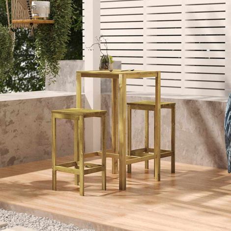 vidaXL Mesa de bar madera de pino impregnada 60x60x110 cm (1/5)