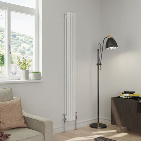 Warmehaus Traditional Triple Column White Radiator Cast Iron Style Radiators 1800 x 202mm