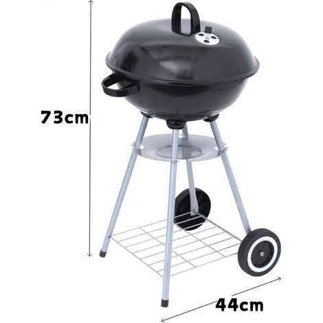Barbecue portatile a carbone con doppia griglia, diametro 44 cm, nero - ALTRO (1/3)