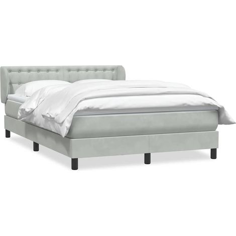 Maison Exclusive - Giroletto a Molle con Materasso Grigio Chiaro 160x210cm Velluto