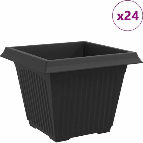Maison Exclusive - Vaso quadrato per fiori 24 pcs Nero 43 x 43 x 33,5 cm Plastica