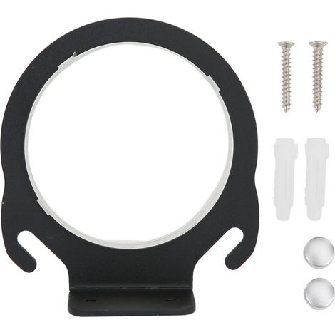 Support Mural Sèche-Cheveux en Aluminium Sans Perçage, Organisateur de Salle de Bain avec Finition Noir Mat, Accessoire de Rangement Léger et Durable (1/5)
