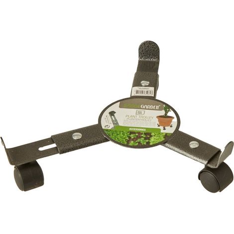 Soporte con Ruedas para Macetas Ajustable Gris Metal (30 cm)