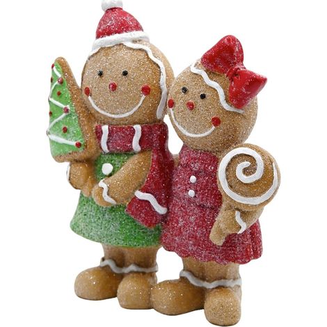 Figurine Bonhomme en d'Épice - Figurines Debout De Couples en D'épice - Petite Statuette de Noël pour Toute la Famille  Cadeau Unisexe pour Et Adultes (1/5)