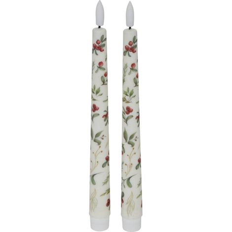 Set di 2 candele led a forma di candela con motivo stampato - Feeric lights & christmas (1/5)