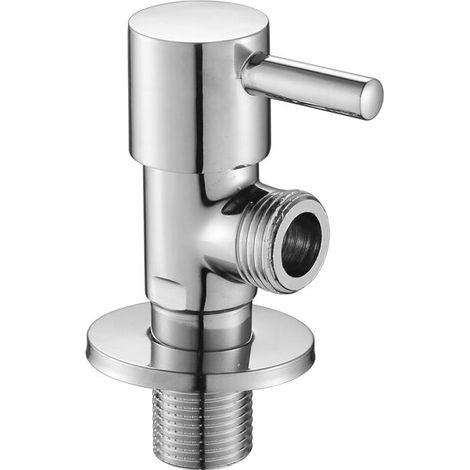 Ulisem Robinet équerre de régulation avec Poignée, Robinet d'Arret (1/2" 1/2") pour cuisine et salle de bains, Chromé [Classe énergétique A] (1/5)