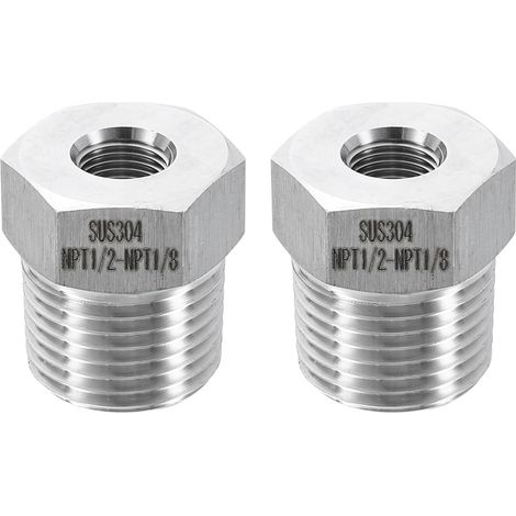 2Pcs Réducteur Douille 1/2" NPT Mâle x 1/8" NPT Femelle (1/5)