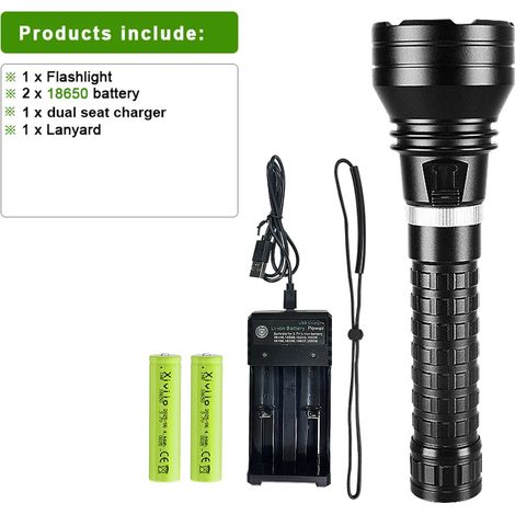 (XHP360 B) Lampe torche de plongée XHP360 puissante de 10 000 lm, étanche IPX8, lampe sous-marine professionnelle pour la plongée sous-marine, étanche jusqu'à 1 000 m, LED haute puissance (1/5)