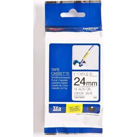 BROTHER Cinta laminada Blanco/Negro (flexibles) 24mm, 8m (1/5)