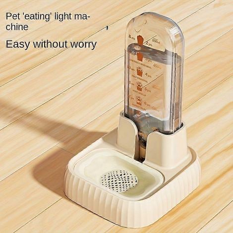 Bebedero automático para gatos "Recuerda tu objetivo", dispensador por gravedad de 600 ml con indicadores de tiempo, base antideslizante, no necesita pilas, ideal para gatos de interior. (1/5)
