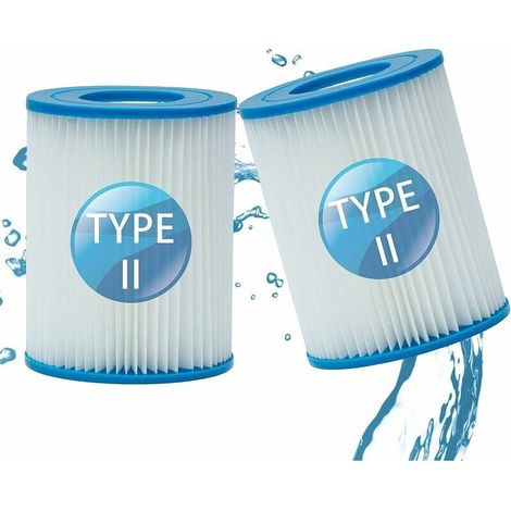 Filtre Piscine pour Bestway Type II, Spa Remplacement Filtre de Piscine gonflable Accessoires, Filtre de Piscine pour Jardin Extérieur, Lavable et Réutilisable Cartouche, 4.17x5.35 inch (2 PCS)--TRIME (1/4)
