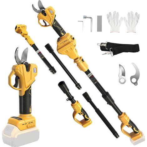 Sécateur élagueuse télescopique pour 20V batteries (sans batterie) 2 en 1 sans fil électrique coupe 3,5 cm,Extensible Jusqu'à 2,43m, Réglable à 180° pour élagage arbres, branches (1/5)
