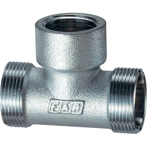 "TEE FEMMINA CON 2 MONOCONI PER TUBO RAME, PLASTICA E MULTISTRATO CROMATO FAR 24x19 - 1/2"""" - 24x19" (1/2)