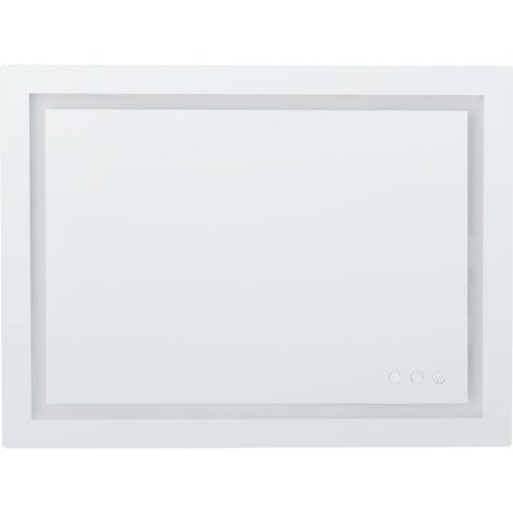 LED-Badezimmer-Spiegel PRENOIS 80 cm 60 cm Silber