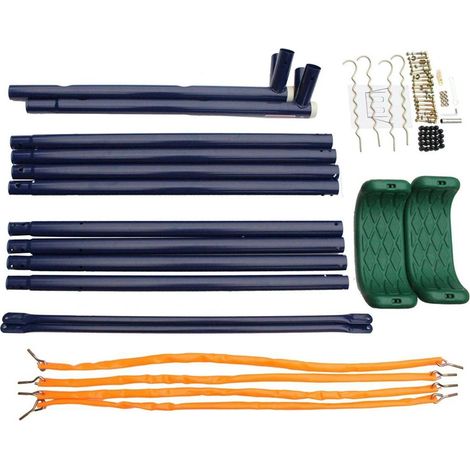Balançoire double enfants 3 à 8 ans, capacité totale 90,72 kg, construction robuste installation simple, double, charge 90,72 kg, coloris multicolore (1/5)