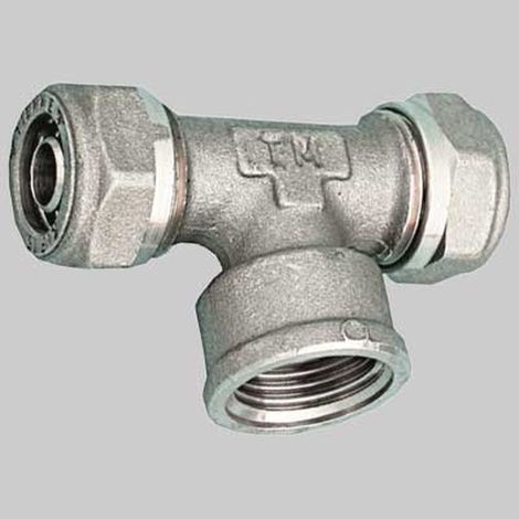 RACCORDO A TEE FEMMINA PER TUBO COBRA-PEX - 22 x 3/4 x 22 S. 3