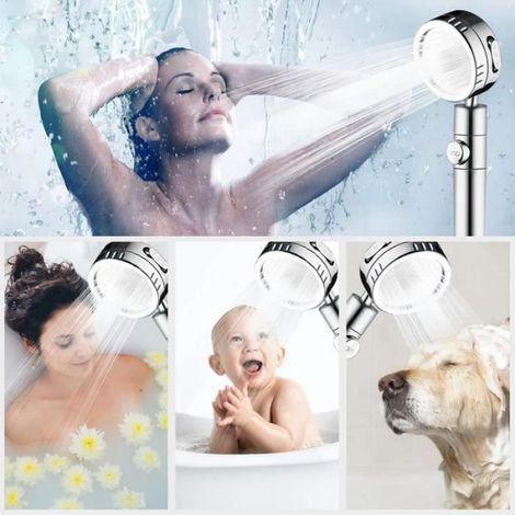 Pommeau de Douche - - Anti Calcaire - Économiseur d'Eau - Filtration 3 Niveaux - Chromé (1/4)