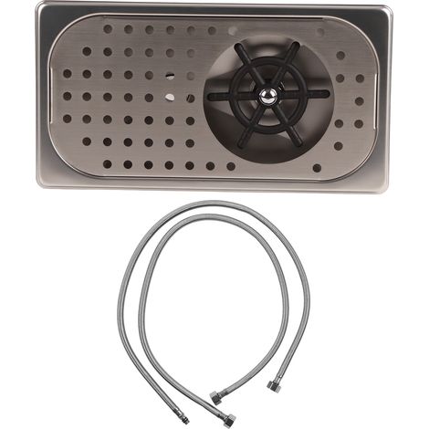 Lave‑verres automatique rapide, rince‑carafe inox G1/2 pour hôtel, café, maison – Modèle FC‑12‑1 Argent
