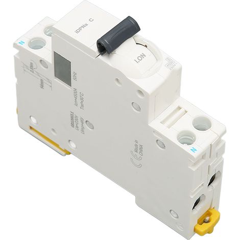 Disjoncteur miniature avec interrupteur de protection contre les courants de fuite à la terre, comprenant tous les accessoires électriques, 230 V CA 16 A. (1/5)
