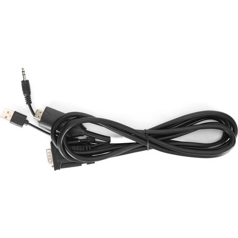 Adaptateur câble VGA vers interface multimédia HD 1,8 m avec audio haute définition 1080p, câble USB D14 (1/5)