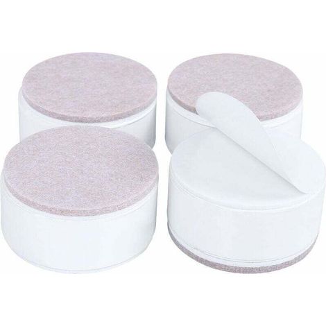 4pcs Rehausseur de Meubles en Acier à Haute Teneur en Carbone de 3 cm, Rehausseur de Meubles Autocollant, Largeur de 6 cm pour Armoires de Canapé Chaise Table, Blanc (1/4)