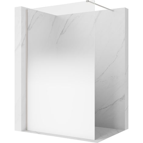 Mexen Kioto Duschwand Walk-in 140 x 200 cm, Ombre Weiß 8 mm, gebürsteter Nickel - 800-140-101-97-86 (1/5)