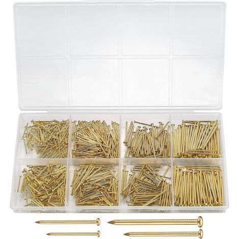 720 Pièces Assortiment de Clous, Clous Muraux en Béton, Pointes et Cclous d‘Accrochage pour Accrocher Images Travail du Bois