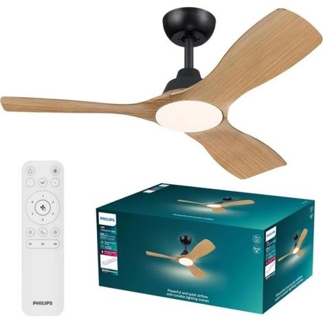 Olas Fan ceiling 42 30W+24W BK&Wood