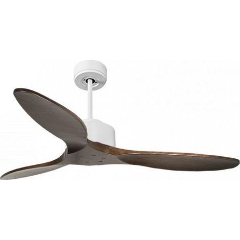 Modulo de KlassFan - Super destratificateur et ventilateur DC 132 cm Blanc pales bois sombre sans Lumière 25 à 40 m²