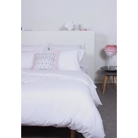 Drap Plat Uni Coton 240X290 Cm Blanc