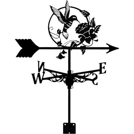 Girouette en métal en Forme de Colibri , indicateur de Direction du Vent, Girouette de Jardin Exterieur,décoration extérieure pour Jardin et Ferme (1/5)