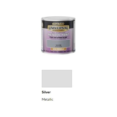 Rust-Oleum Universal All Surface Brush on Metallic Paint - Silver - 250ml