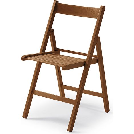 Klappstuhl aus Naturholz in Walnussfarbe 79x42,5x47,5 cm