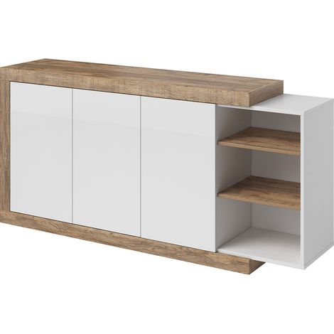 Buffet 3 ante Azior bianco e marrone 85,7cm (1/4)