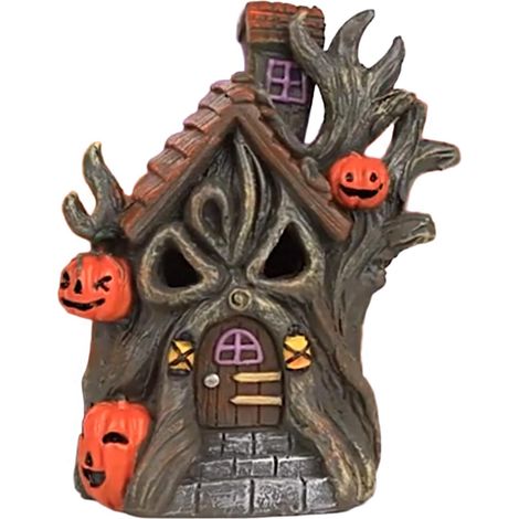 Brûleur d'encens en forme de cabane hantée dans les arbres, design unique, idéal pour la décoration d'Halloween et comme ornement pour la maison (1/5)