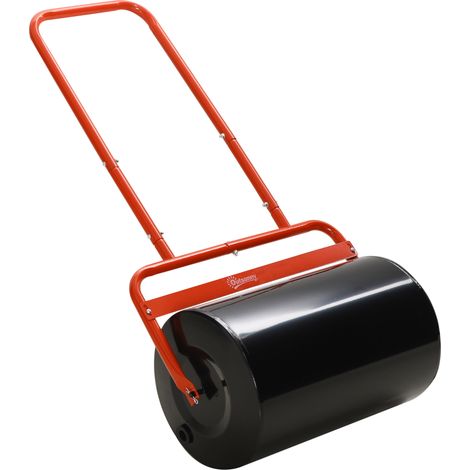 Rasenwalze aus rotem Stahl 50 cm, mit Wasser oder Sand befüllbar, 38 L (1/5)