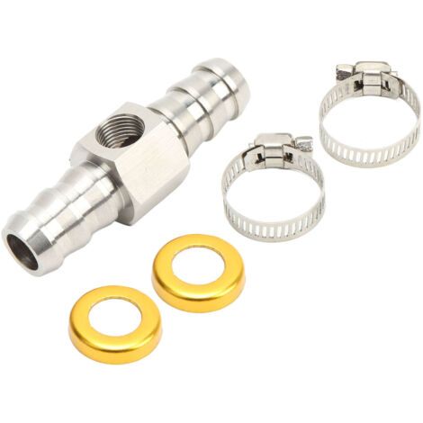 Raccord en T pour Tuyau Carburant avec Collier de Fixation – Compatible avec Circuit Carburant, Liquide de Refroidissement Boîte et Carburation 1/2 Pouces - (1/4)