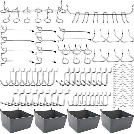 Werkzeughalter mit Lochwandhaken, Ablagen und Stiftverschlüssen zur Organisation verschiedener Werkzeuge, 80-teilig (1/5)