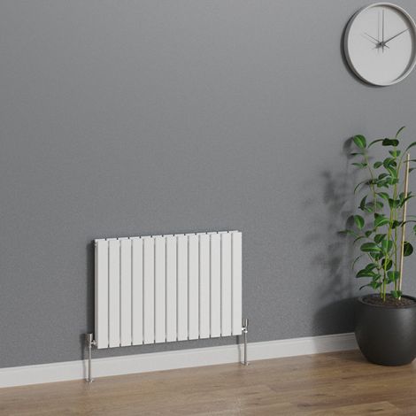 WarmeHaus Horizontal 600x884mm Flat Panel Radiator White Double (1/5)